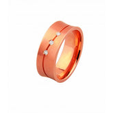 9ct Rose Gold Wedding Band with 3 Diamond Stones